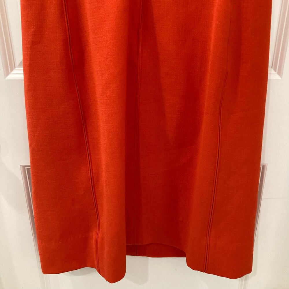 Tory Burch Mariel Orange & Gold Marmalade Knit Sleeveless Shift Dress Size 6 - Picture 8 of 14